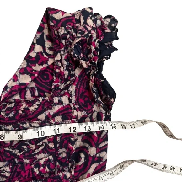 House Of Harlow 1960 Tiered Maxi Dress Tie Back Flutter Sleeve Purple Magenta XS - Picture 12 of 13